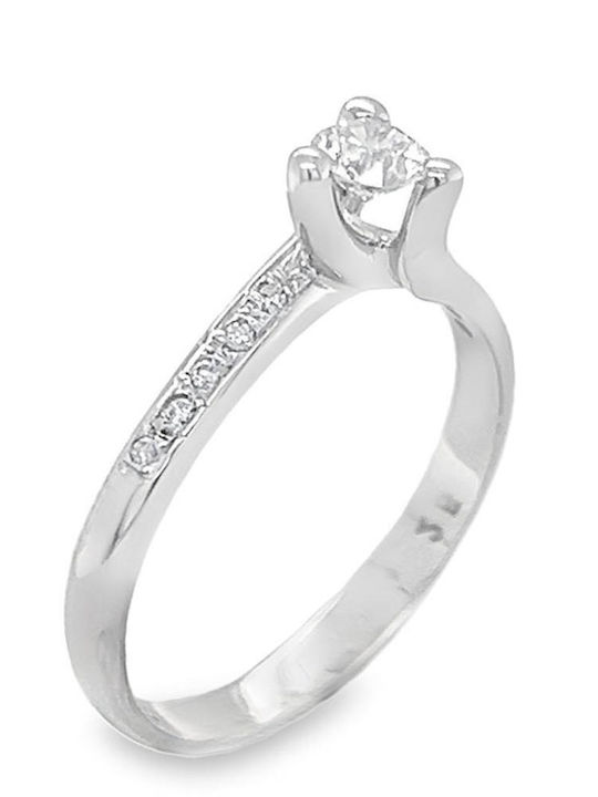 Xryseio Единичен камък от Бяло злато 18K с Диамант