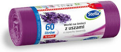 Stella Săculeți de Gunoi Capacitate 60lt cu Mânere 59x80cm 16buc Violet