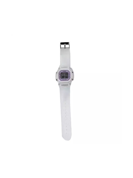 Nora's Accessories Digital Uhr Batterie mit Weiß / Weiß Kautschukarmband