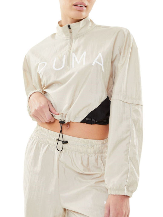 Puma Scurt Jachetă de femei Puffer pentru primăvară/toamnă Bej