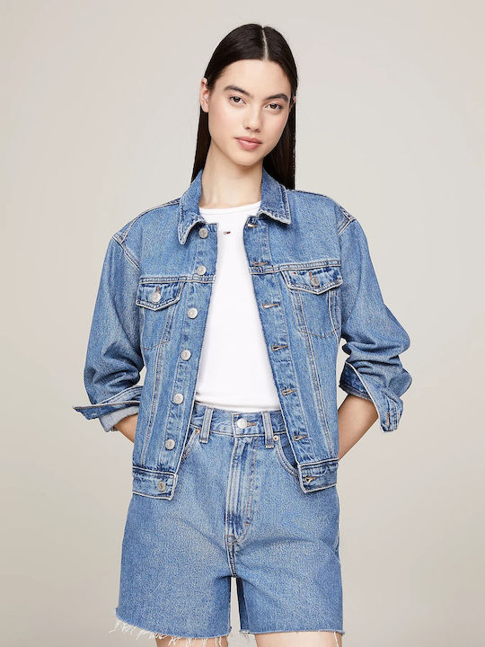 Tommy Hilfiger Women's Short Jean Jacket for Spring or Autumn Blue