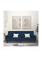 Two-Seater Couch Bed Velvet Blue 220x100x69 cm