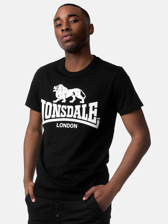 Lonsdale Men's Short Sleeve T-shirt Black / White print