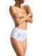 High-waisted Women's Slip with Lace White