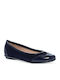 Damen Ballerinas Spitz zulaufend Blau