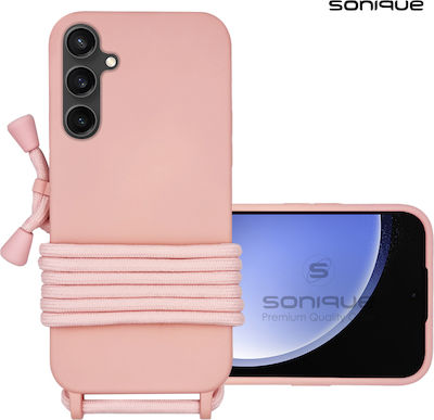 Sonique Back Cover Silicone 0.5mm with Strap Pink (Galaxy S23 FE)