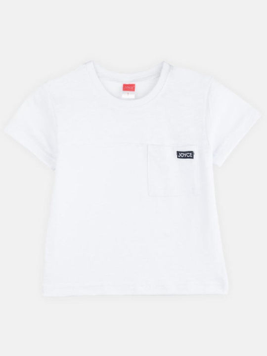 Joyce Παιδικό T-shirt Λευκό Pocket