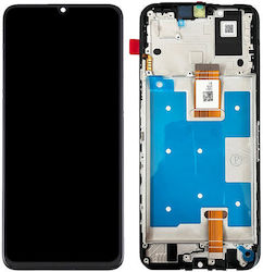 Bildschirm mit Rahmen für Huawei Honor X7a 4G (Schwarz)