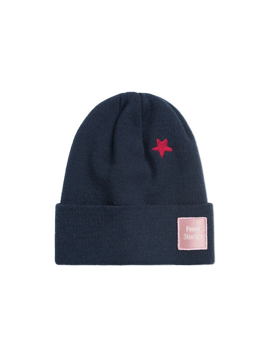 Femi Stories Beanie Unisex Σκούφος Πλεκτός σε Navy Μπλε χρώμα