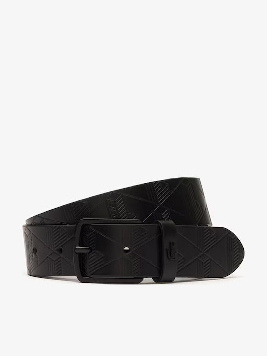 Lacoste Δερμάτινη Γυναικεία Ζώνη Μαύρη