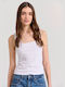 Funky Buddha Women's Blouse Sleeveless White