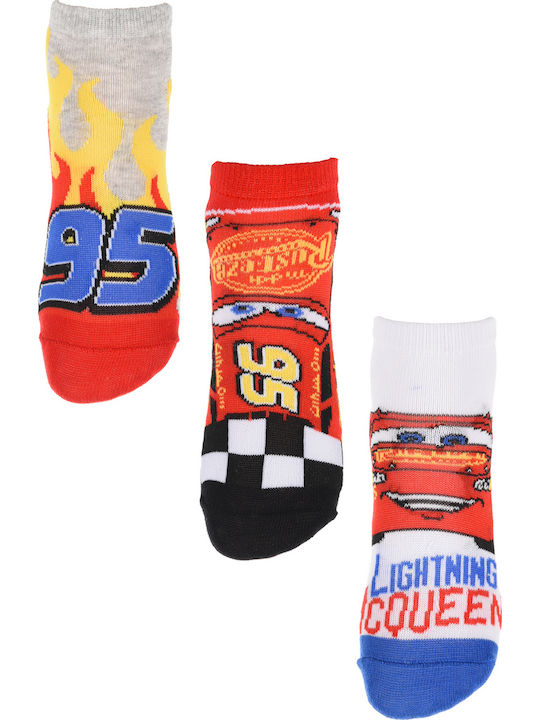 Satz von 3 Paaren Socken Kurz "Autos" Rot (rot)