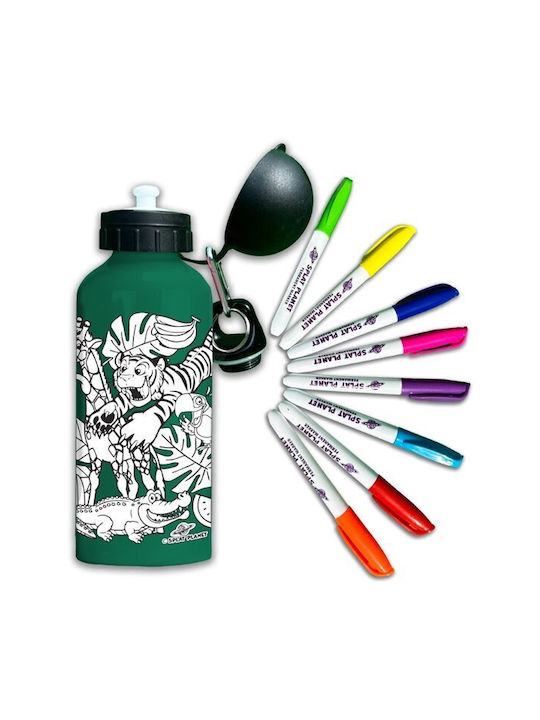 Splat Planet Aluminium Bottle 600ml With 8 Safari 5+ markers
