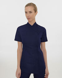 Ayo Mantel Koch Damen Blau mit Kurzärmelig