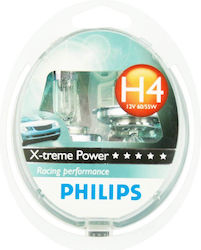 Philips Λάμπες Αυτοκινήτου X-treme Power H4 Αλογόνου 12V 55W 2τμχ