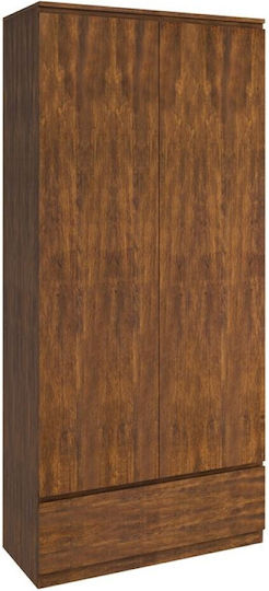 Borneo Δίφυλλη Ντουλάπα 80x40x180cm Καρυδί