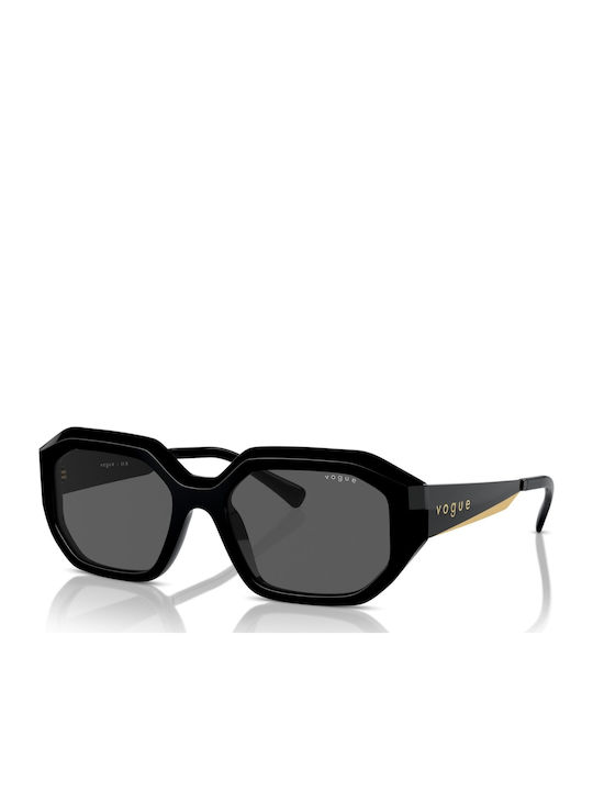 Vogue W44/87 Woman Sunglasses With Black Horn-Rimmed Frame And Grey Lens