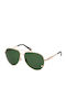 Just Cavalli Unisex Sunglasses with Gold Metal Frame and Green Lens SJC029 0349