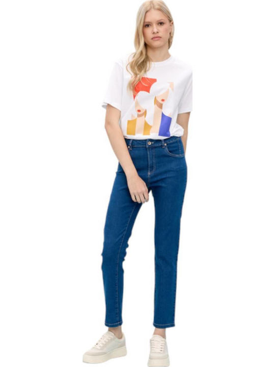 Ψηλόμεσο Γυναικείο Jean Παντελόνι Μπλε Denim