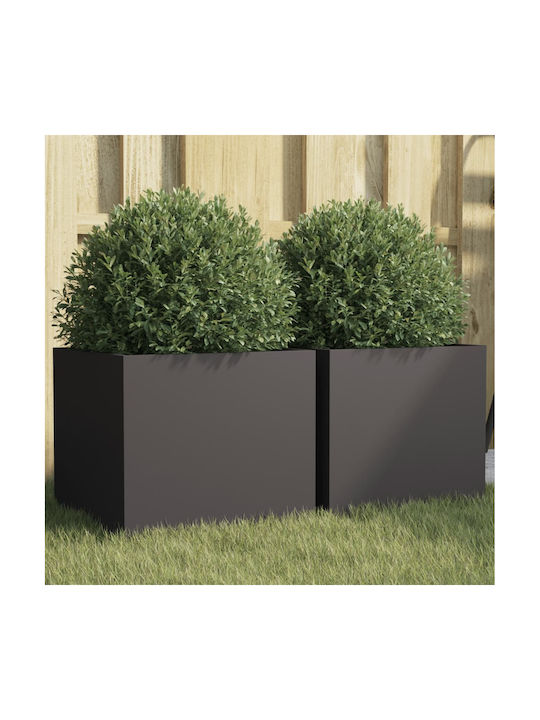 vidaXL Planter Box 32x30cm Set 2pcs Black 841536