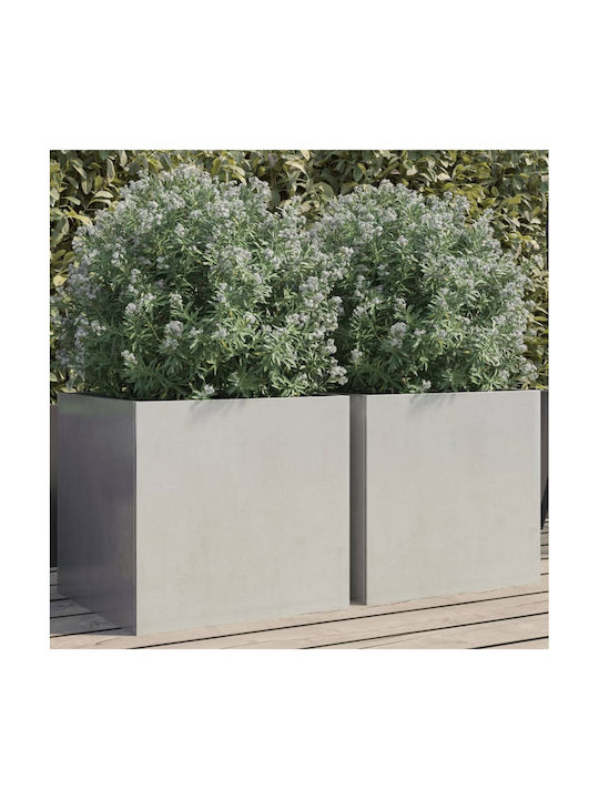 vidaXL Ασημί Planter Box 42x40cm Set 2pcs Silver 841556