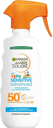 Garnier Sensitive Advanced Hypoallergenic SPF50 Waterproof Kids Sunscreen Spray for Face & Body 270ml
