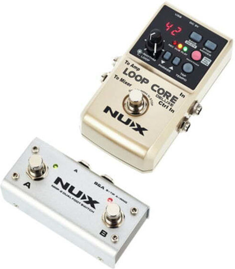 NUX Loop Core Deluxe + NMP2 Footswitch Bundle Pedală Footswitch Looper Chitară electrică și Bas electric