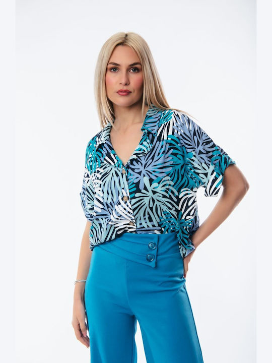 Boutique Κοντομάνικο Γυναικείο Πουκάμισο Σιελ
