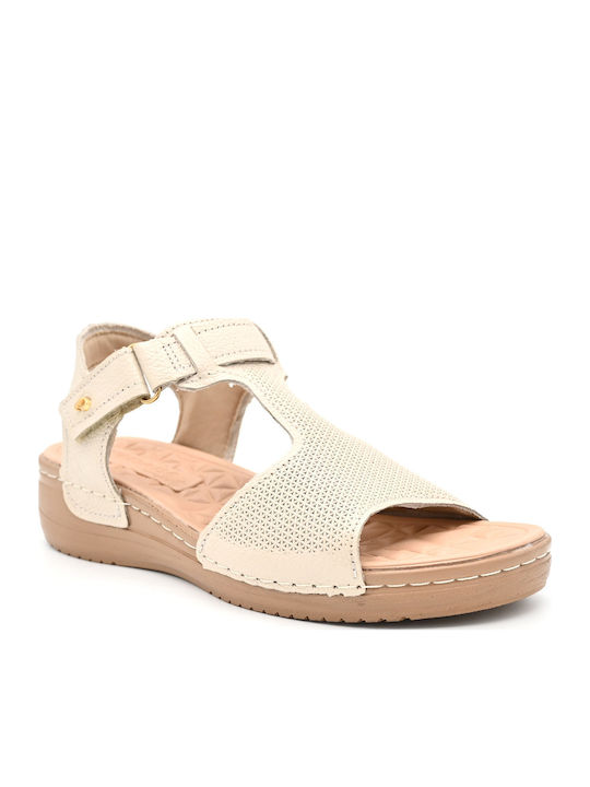 Din piele Sandale casual damă Anatomici în Culoare Ecru
