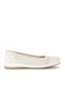 Lederne Damen Ballerinas in Beige Farbe
