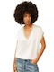 Souvenir Women's T-shirt with V Neckline White