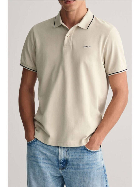 Gant Men's Short Sleeve Blouse Polo Beige