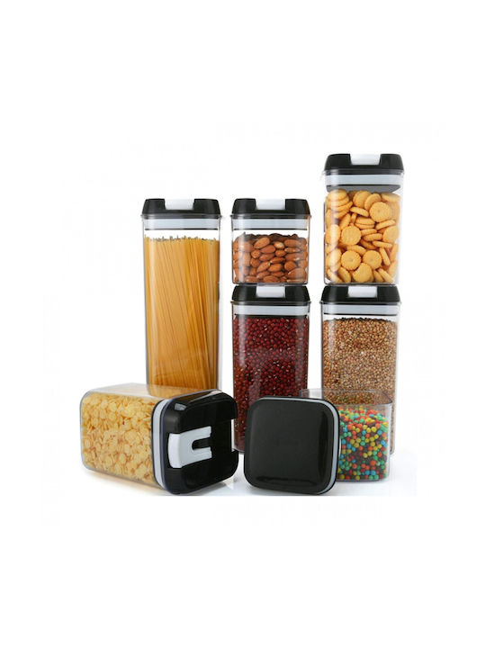 Τρόφιμα Set 7pcs Jars for Sugar / Cereals / Pasta / Coffee / Tea with Airtight Lid Plastic