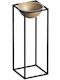 Aberto Design Ghiveci Metalic Negru cu suport 22x22x60εκ.