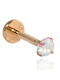 Asimi Body Piercing Σκουλαρίκι Στόματος από Επιχρυσωμένο Ατσάλι 8 x 1.2mm Ροζ Χρυσό