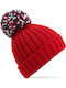 Beanie Unisex Σκούφος Πλεκτός σε Κόκκινο χρώμα