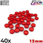 Plastic Gems 12mm - Red