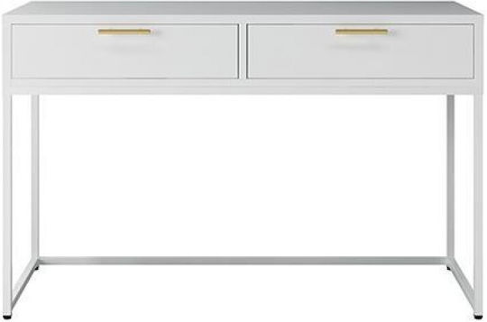 Nextdeco Desk Wooden White with Metal Legs 120x50x76cm
