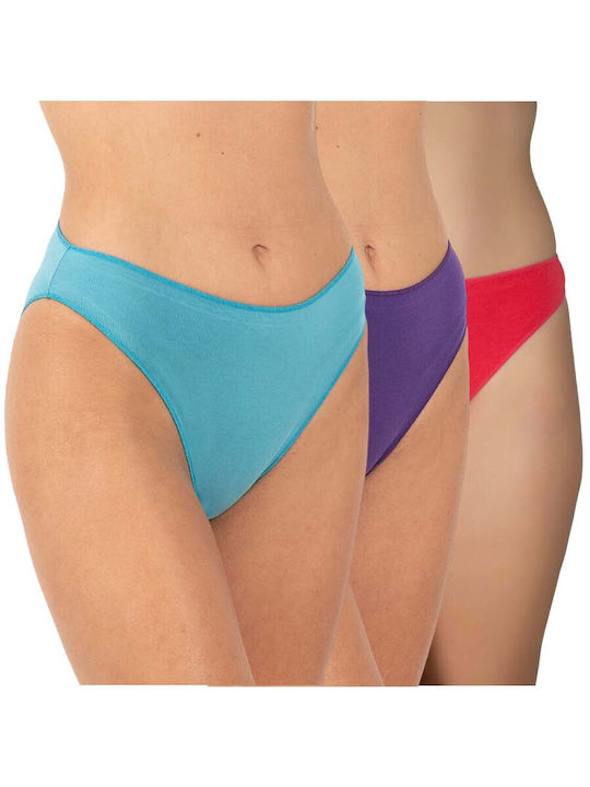 A.A UNDERWEAR Bumbac Femei Alunecare 3Pack fără cusături MULTICOLOR 354-3TUMVNCOR