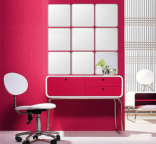 Set aus 6 quadratischen Spiegeln selbstklebender dekorativer Aufkleber für Badezimmer, Wohnzimmer und Küche - Deosebit Premium 15 x 15 cm Original Deals