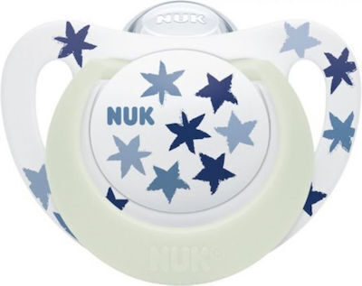 Nuk Orthodontischer Schnuller Silikon Star Nacht mit Etui für 6-18 Monate 1Stück