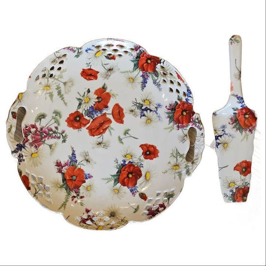 La Belle Maison Servierplatte aus Porzellan Rote mit Durchmesser 29cm 575P