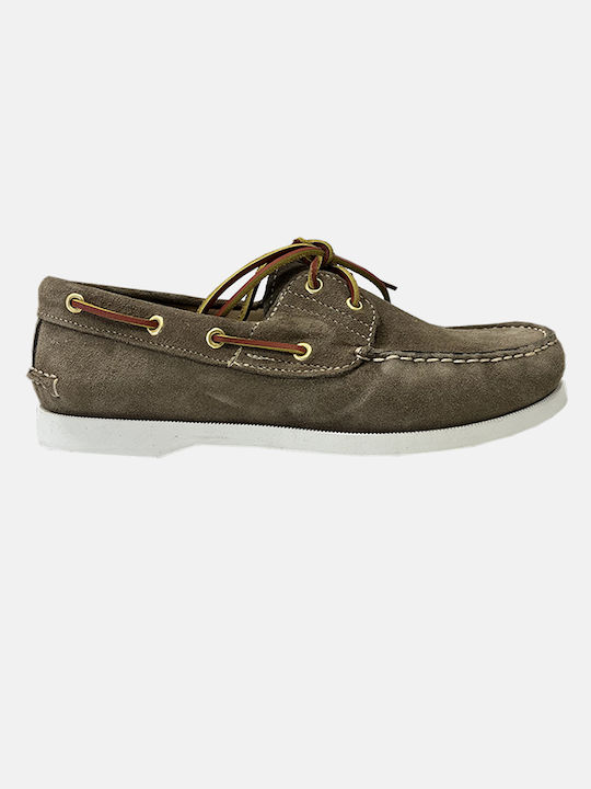 Chicago Suede Ανδρικά Boat Shoes σε Μπεζ Χρώμα