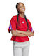Adidas Future Icons Damen Sportliches Bluse Kurzärmelig Rot