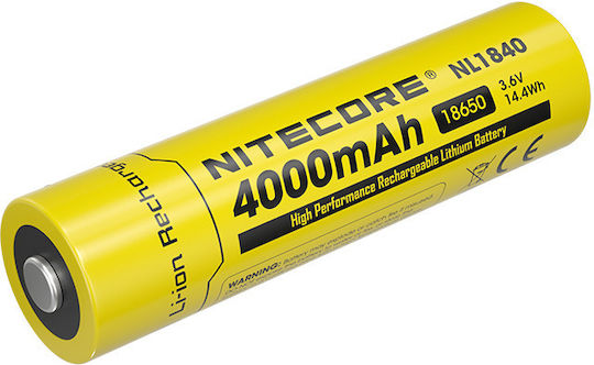 NiteCore Επαναφορτιζόμενη Μπαταρία 18650 4000mAh 3.6V 1τμχ