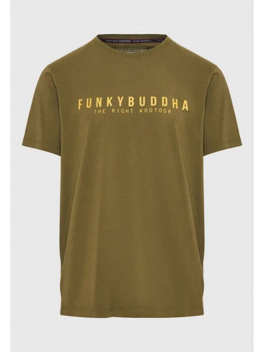 Funky Buddha Ανδρικό T-shirt Κοντομάνικο Χακί