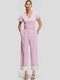 Damen Stoff Hose Gestreift Lilac 241w1010