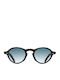 Unisex Sunglasses with Brown Tartaruga Plastic Frame and Blue Gradient Lens