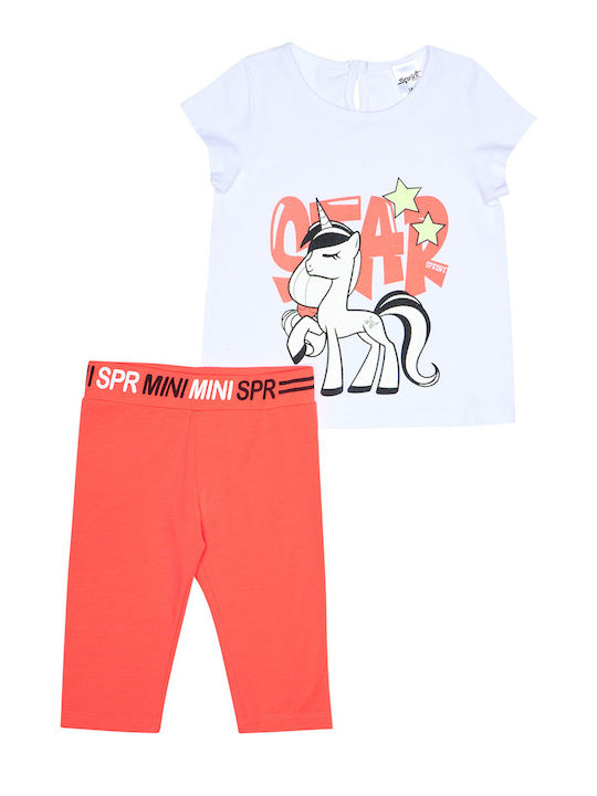 Sprint Kinder Set mit Leggings Sommer 2Stück white