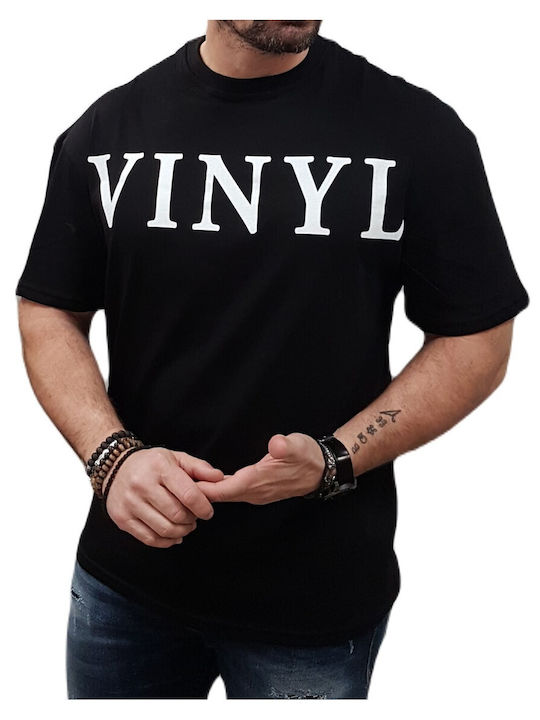 Vinyl Art Clothing T-shirt Bărbătesc cu Mânecă Scurtă Negru